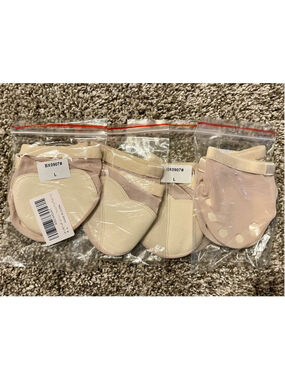 Simcotic Half Sole Dance Shoes Ballet Lyrical Nude Size L (7-8) (4 pairs)